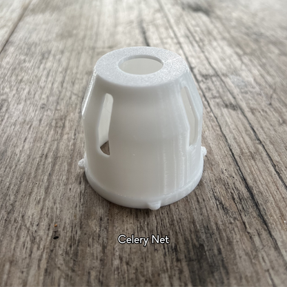 Celery regrow net insert designed to support kitchen scraps above water for stable root growth and easy indoor propagation.